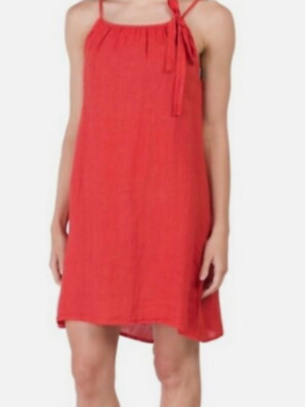 LUNGO L’ARNO Italian made coral linen sundress, spaghetti straps, size medium